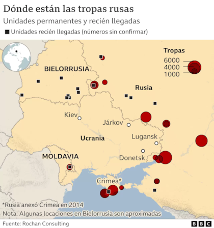 Dónde están las tropas rusas