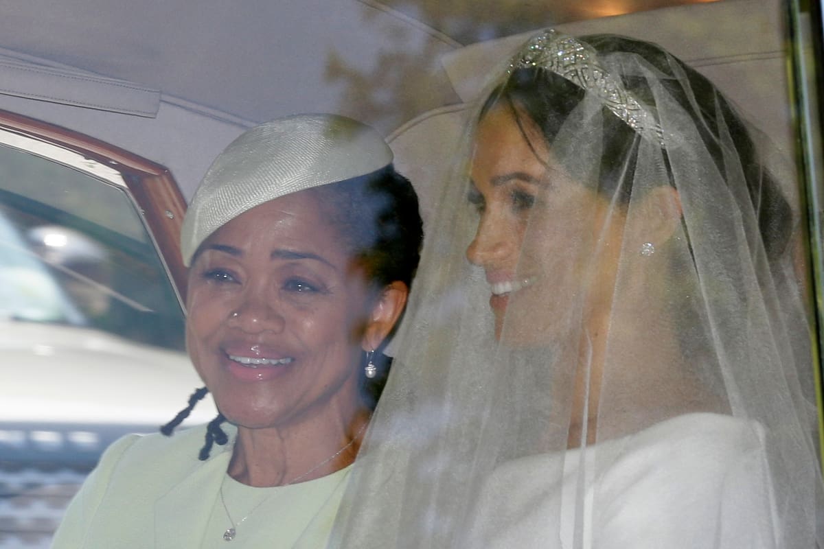 Doria Ragland y su hija, el día de la boda de Meghan con Harry en mayo pasado