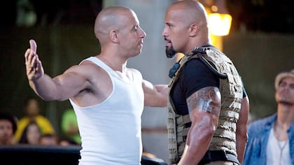 Dos actores enfrentados. Vin Diesel vs. The Rock