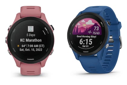 Dos de las opciones del modelo Garmin Forerunner 255