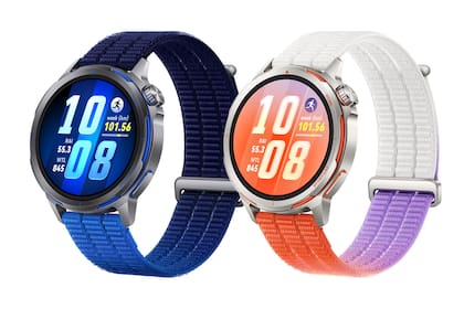 Dos de los colores del reloj deportivo Huawei Watch GT Runner 2, con caja de titanio y pantalla de 1,3 pulgadas