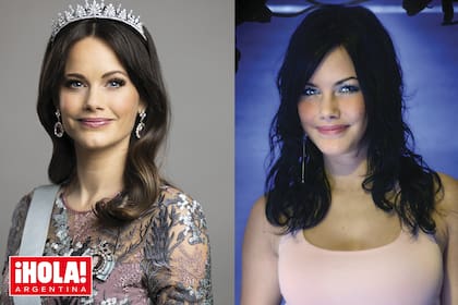 Dos fotos de Sofía de Suecia: un retrato oficial de
2022 y, en 2005, cuando era modelo de
lencería y trajes de baño
