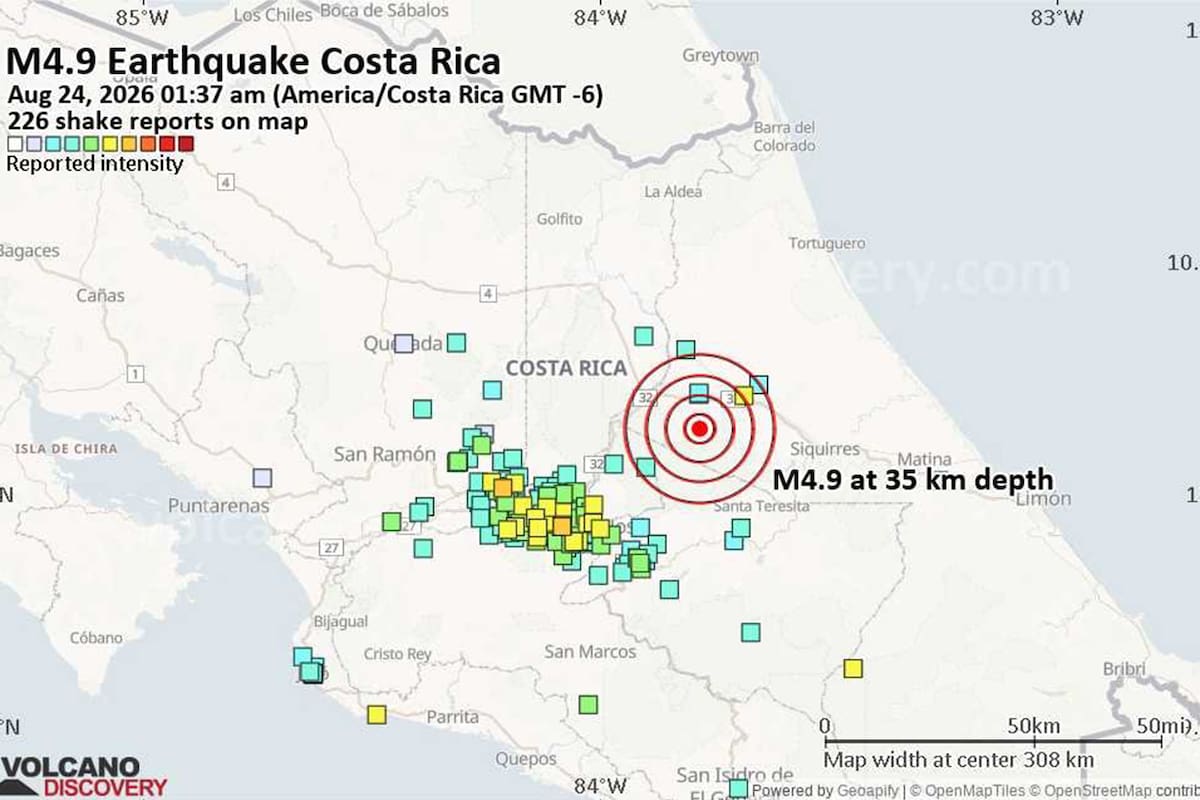 Dos fuertes sismos volvieron a sentirse en Latinoamérica: impactaron en Costa Rica .