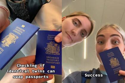 Dos hermanas compartieron su experiencia al intercambiar pasaportes en un aeropuerto