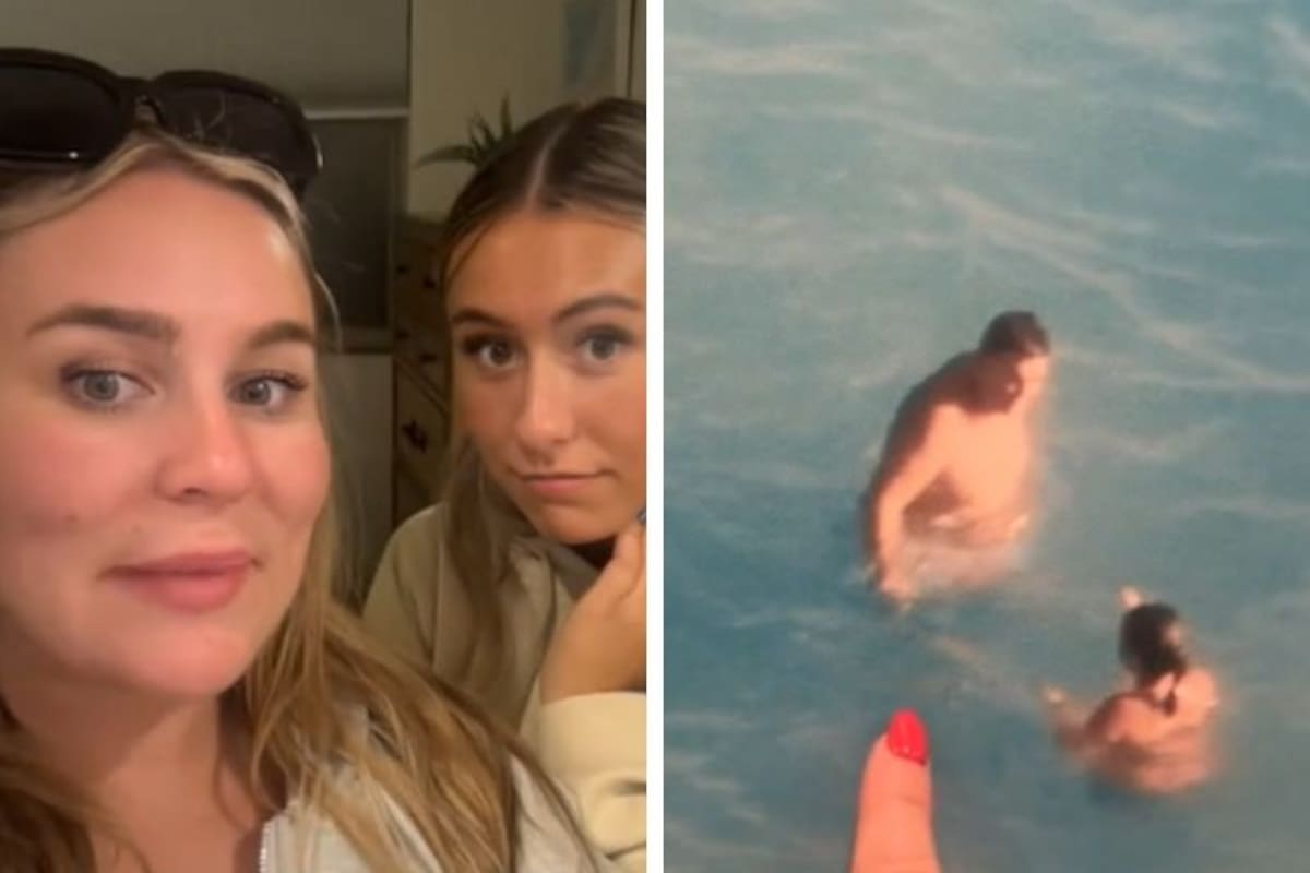 Dos hermanas quedaron sorprendidas al encontrar un cuadro en una casa que alquilaron en el que estaba retratada toda su familia en un día de vacaciones