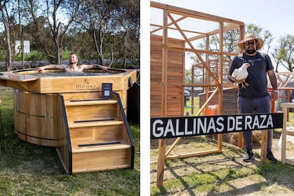 Dos hits de la feria 2023: piletas tipo jacuzzi de impronta japonesa y el espacio de gallineros de diseño.