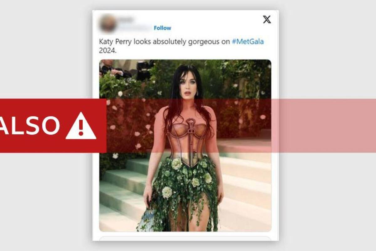 Dos imágenes de Katy Perry generadas por IA circularon en las redes sociales.