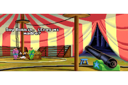 Dos menciones al juego "Loom": la primera en el SCUMM Bar; la segunda, en el circo de los hermanos Fettucini.
