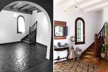 Dos movimientos para un cambio radical: el cielo raso blanco y el piso de madera, más cálido y en continuidad con la escalera
