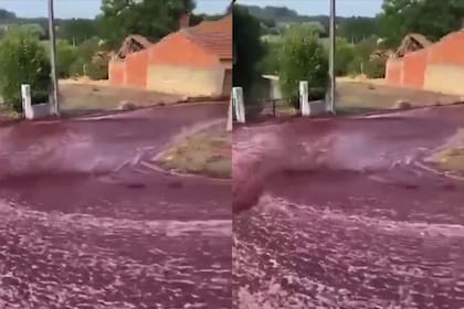 Dos tanques de una destilería estallaron y formaron un río de vino en Portugal