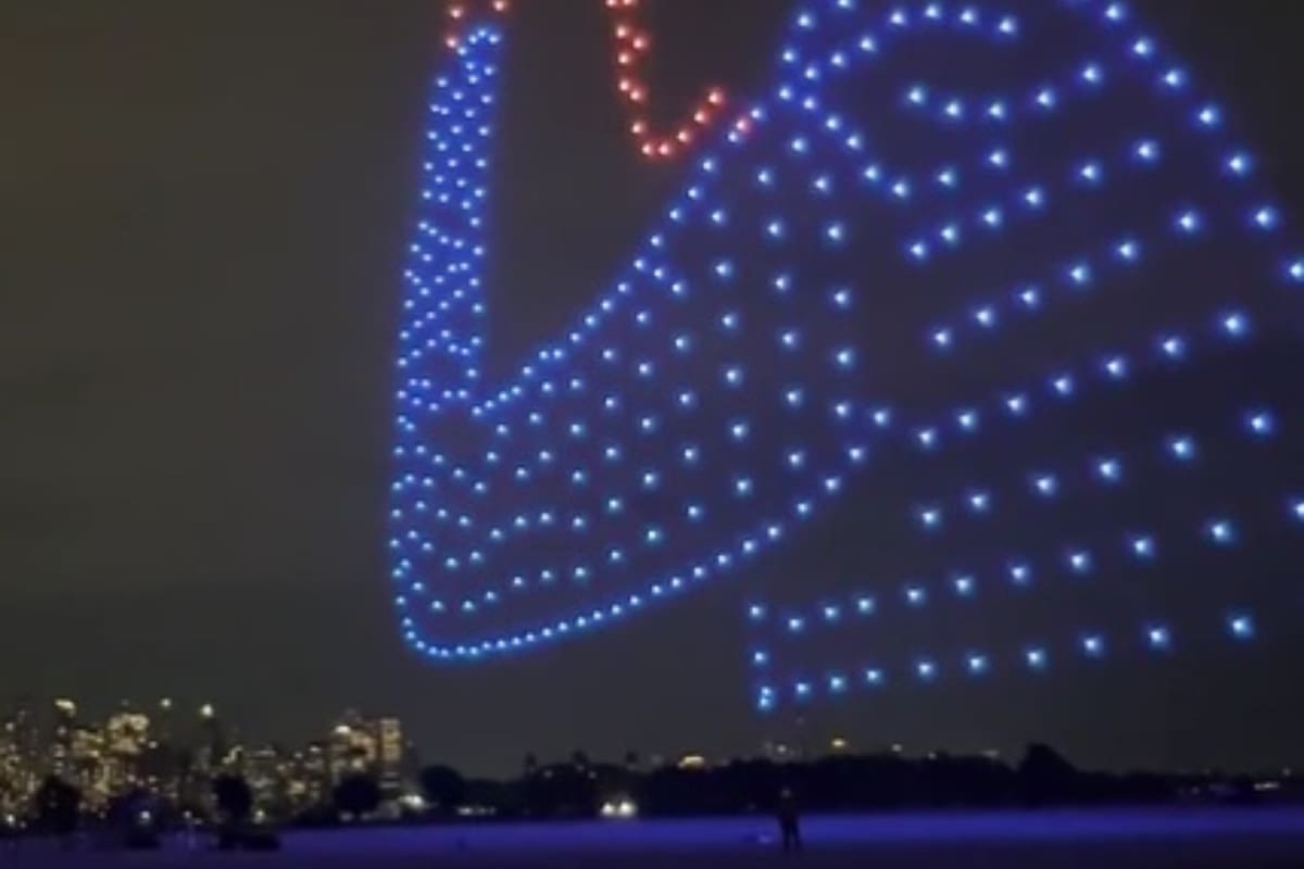 Draft de la NBA 2022: 500 drones iluminaron el cielo de Nueva York y dejaron un mensaje