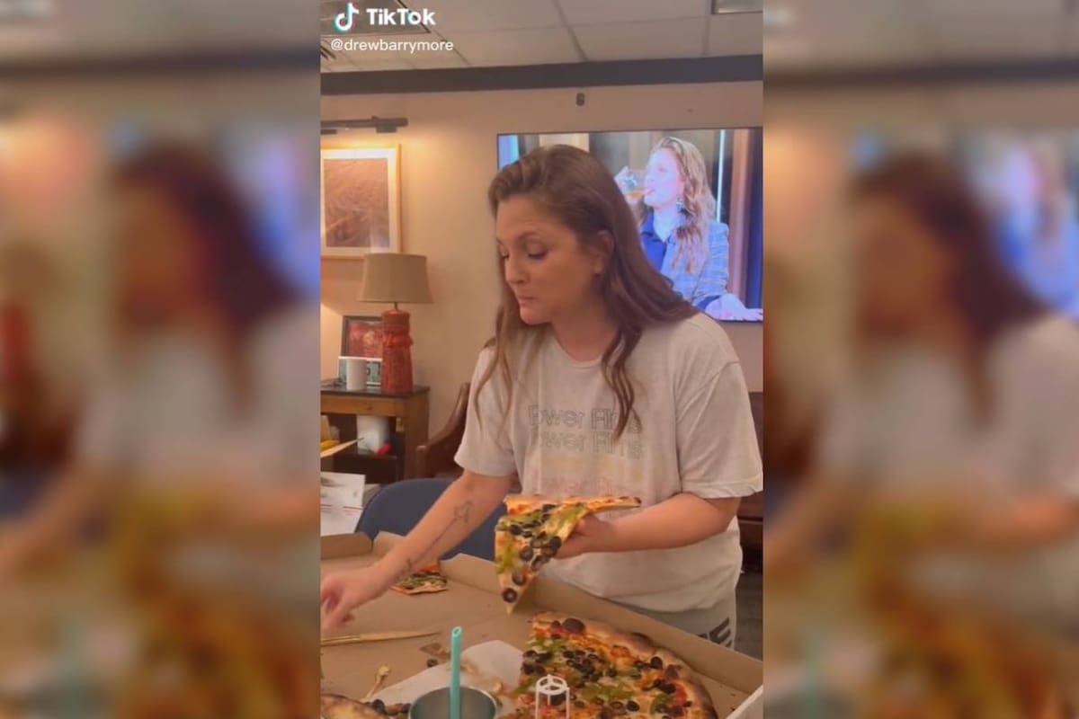 Drew Barrymore sorprendió, y no para bien, a sus seguidores con la manera en que come pizza