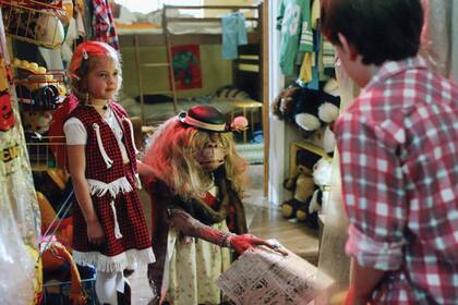 Drew, en el set
de E.T. en 1982,
la película donde
interpretó a Gertie
y que la catapultó
a la fama con tan
sólo 7 años.