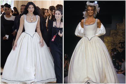 Dua Lipa lució un diseño de Chanel que Claudia Schiffer desfiló para Karl Lagerfeld hace más de 30 años