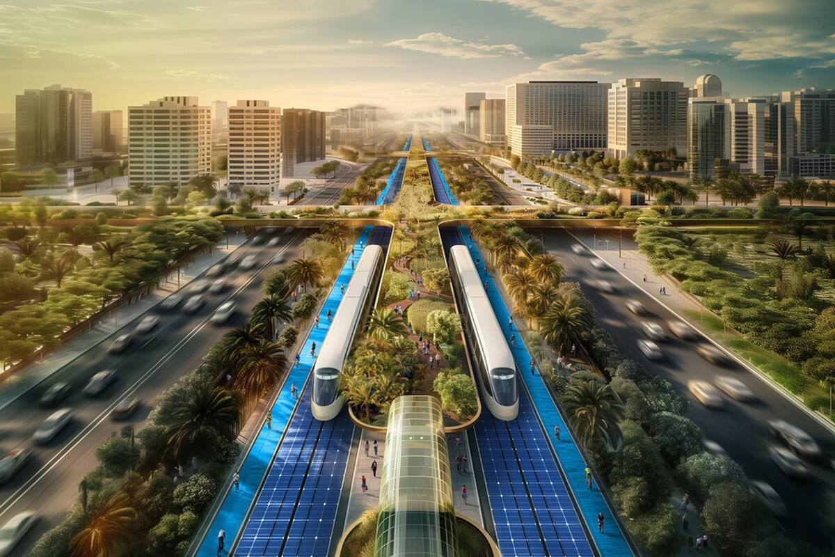 Dubái construirá la autopista más sostenible del mundo con tranvías solares y granjas urbanas