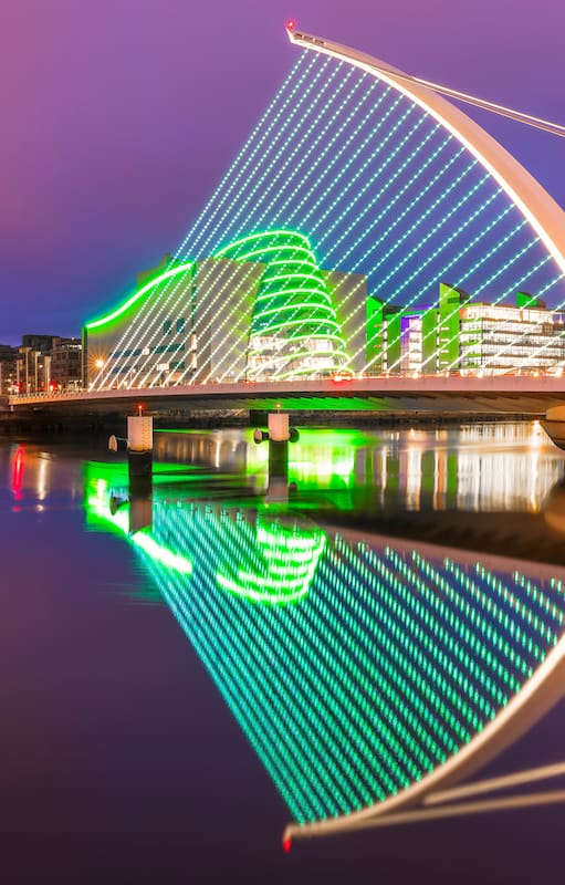 El puente Samuel Becket en Dublín, Irlanda, el 13 de Marzo de 2022