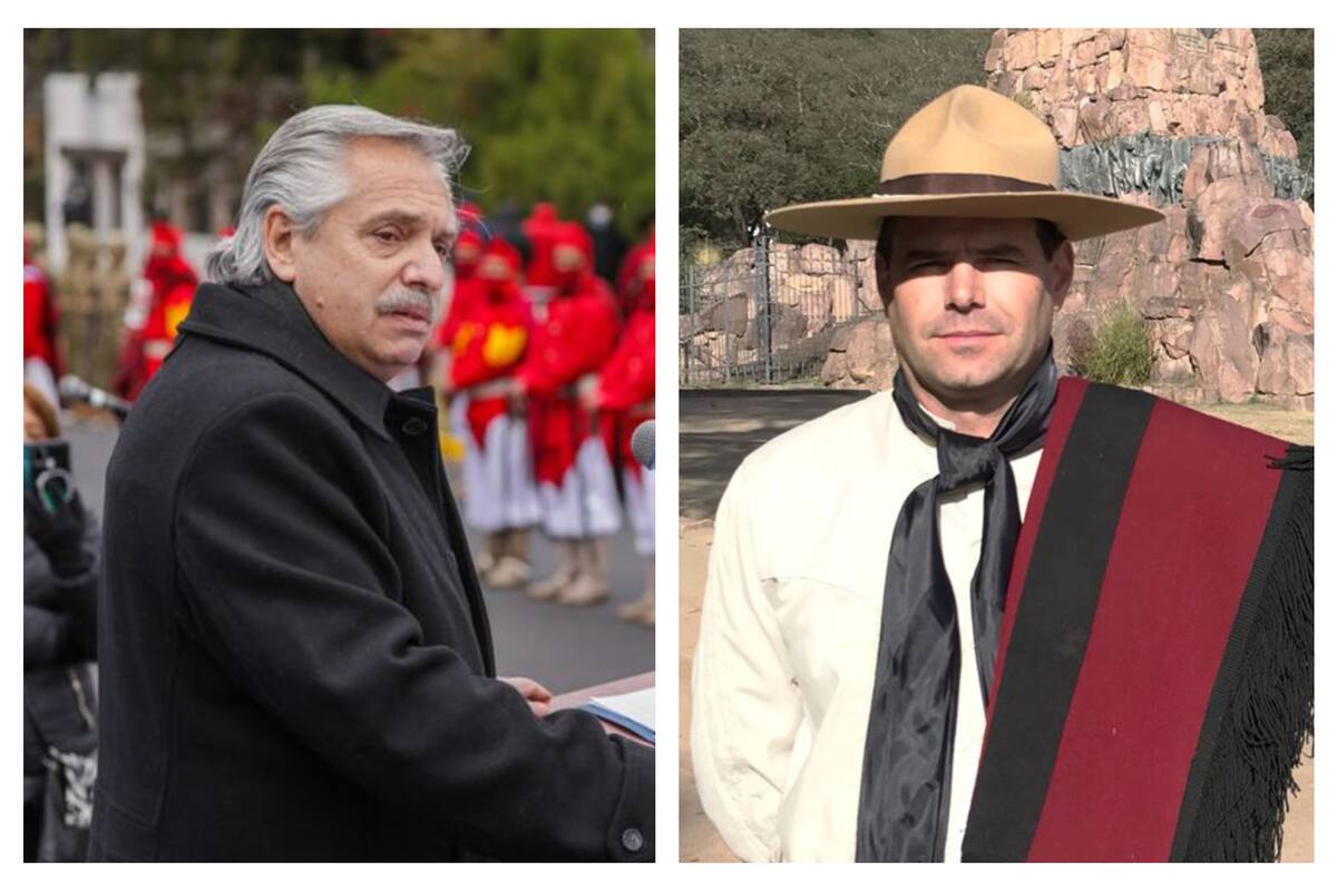 Durante el acto en Salta, Francisco Aráoz, representante de Gauchos de Güemes, se acercó al presidente Alberto Fernández para hacerle un fuerte reclamo