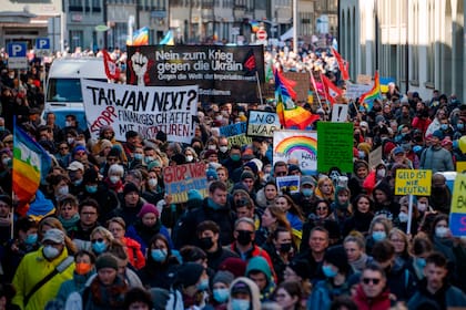 Durante el fin de semana hubo protestas en Berna, Suiza, contra la invasión rusa a Ucrania
