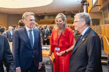 Durante la asamblea de la ONU, Máxima Zorreguieta se encontró con Bill Gates (Foto: Instagram @kingdomnl_un)