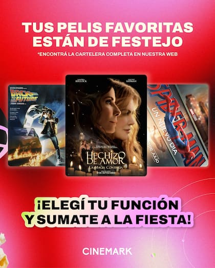 Durante la Fiesta del Cine estarán en cartel películas estrenadas este año, como así también nuevos lanzamientos y reestrenos (Foto: Cinemark)