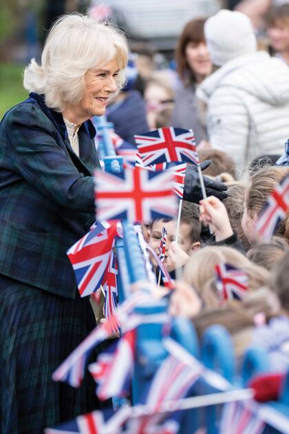 Durante una visita que hizo el año pasado a la escuela primaria Roundhill, en Bath.