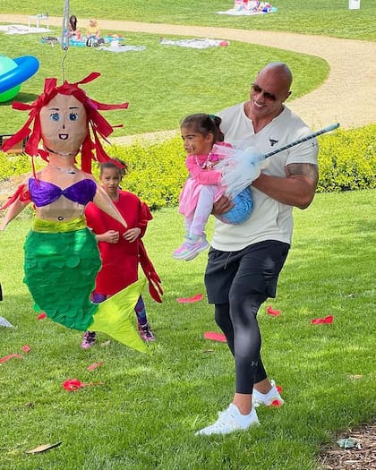 Dwayne Johnson en el cumpleaños de su hija Tiana, el pasado abril