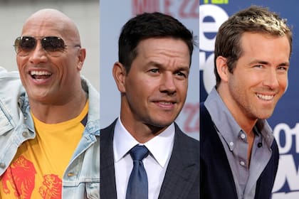 Juntos son dinamita: Dwayne Johnson, Mark Whalberg y Ryan Reynolds.