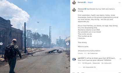Dwayne “The Rock” Johnson hizo una publicación sobre los incendios en Hawái