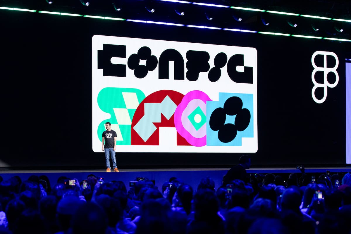 Dylan Field, el director ejecutivo de Figma, durante la sesión de apertura de Config, su conferencia anual referente en la comunidad de diseño e ingeniería. Crédito: Figma.