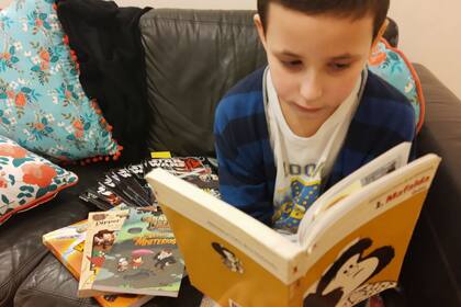 Dylan, un fanático de Mafalda de 8 años