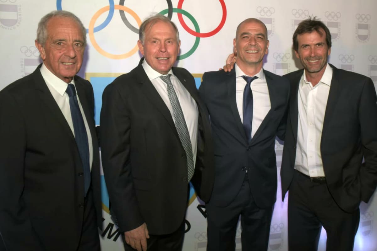D´Onofrio, Werthein, Hernández y Cambiaso, durante la gala del COA