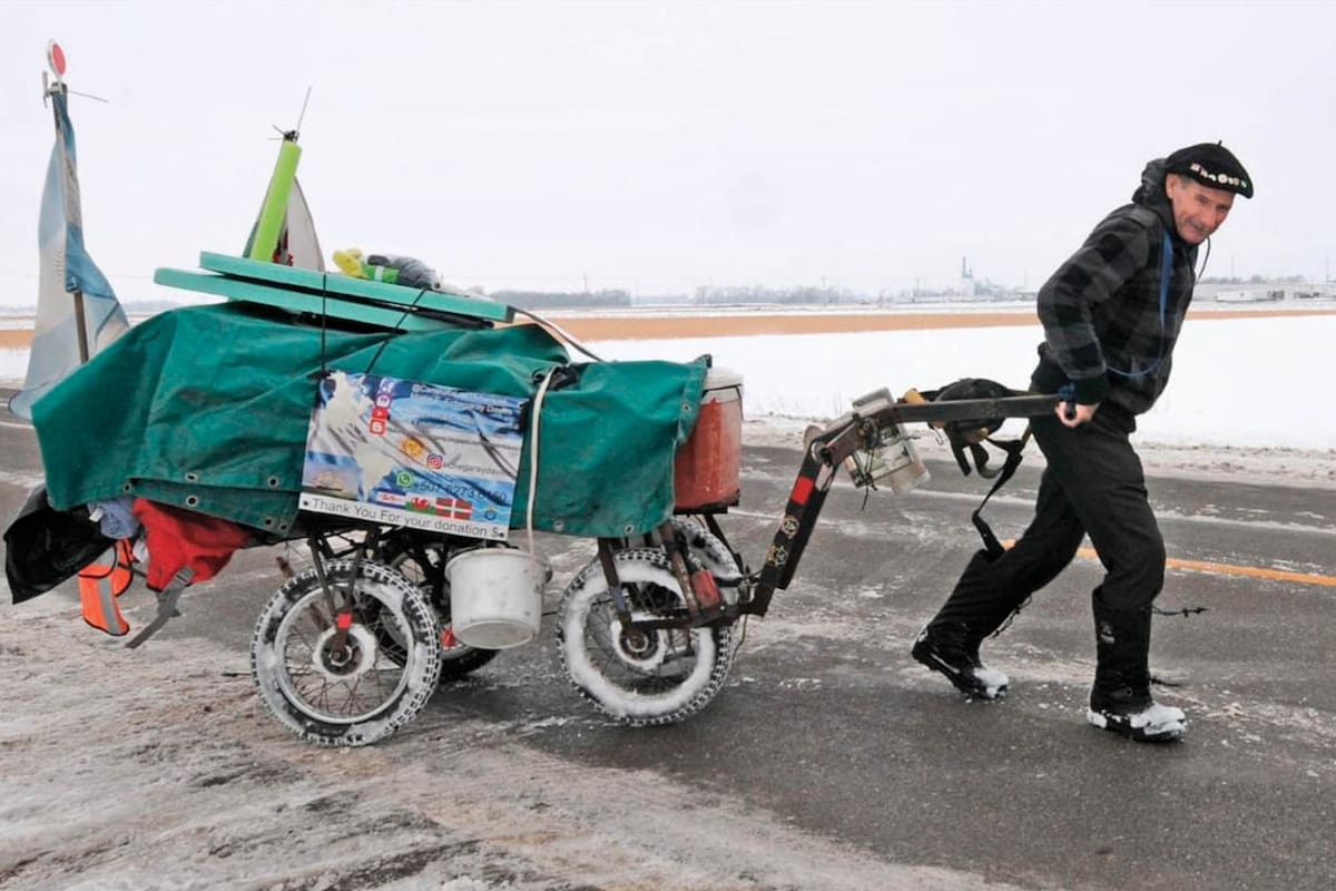 Echegaray Davies, el hombre que caminó desde Tierra del Fuego hasta Fargo, Estados Unidos