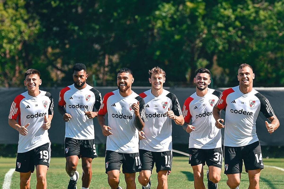 Echeverri, Borja, Díaz, Colidio, Simón y González Pirez; River se entrena de buen ánimo a la espera de un nuevo desafío de la Copa Libertadores