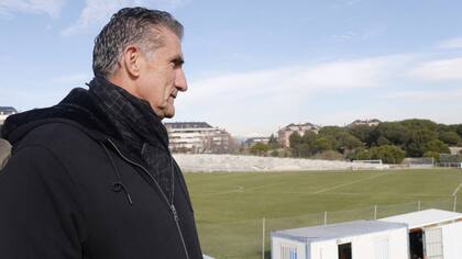 Edgardo Bauza en el predio del Atlético de Madrid