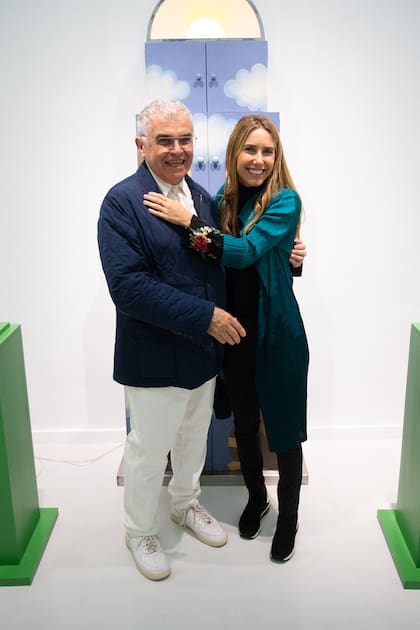 Edgardo Giménez y María Calcaterra en la presentación de la muestra.