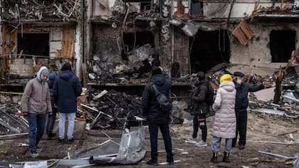 Edificio bombardeado en Kiev