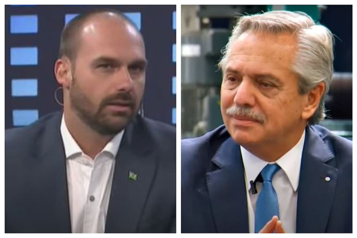 Eduardo Bolsonaro criticó a Alberto Fernández.