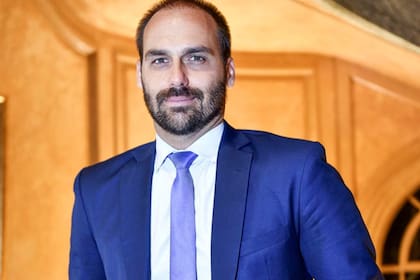 Eduardo Bolsonaro, diputado brasileño e hijo del presidente Jair Bolsonaro, durante su visita a Buenos Aires, en mayo de 2019