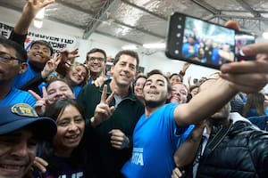 Eduardo de Pedro, durante un acto con el Movimiento Evita