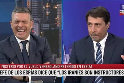 Eduardo Feinman y Pablo Rossi tomaron con ironía los dichos de Agustín Rossi para explicar la llegada del avión con iraníes a la Argentina