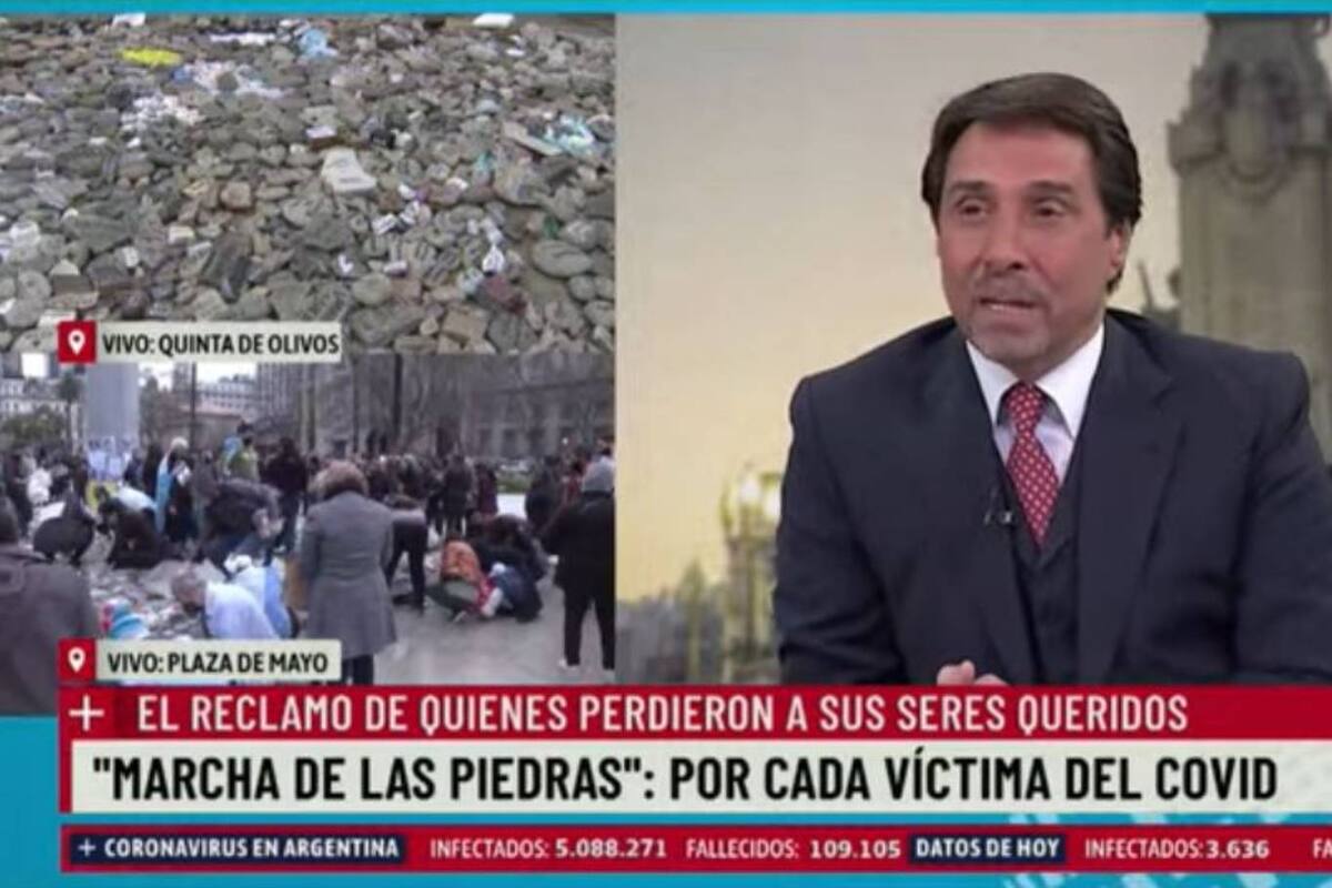 Eduardo Feinmann habló en su programa sobre la marcha de las piedras en homenaje a las víctimas del coronavirus en la Argentina