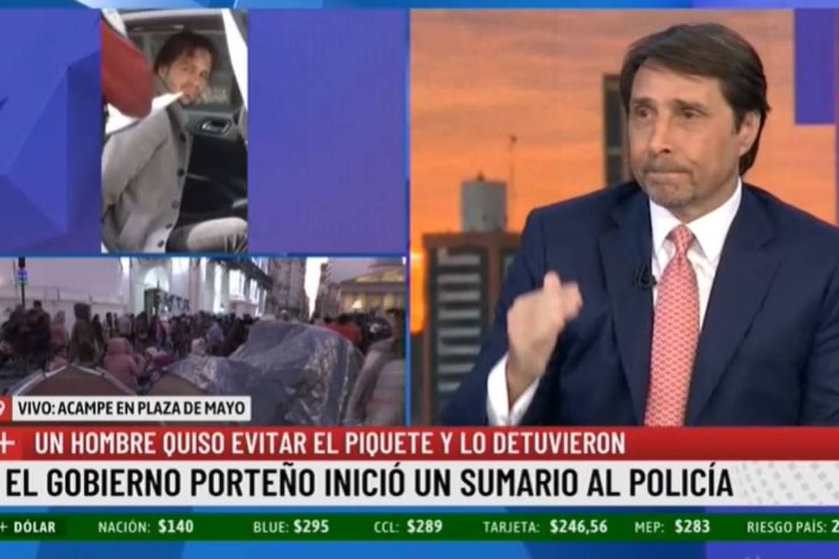 Eduardo Feinmann se indignó con la detención de un conductor esta tarde en la 9 de Julio, donde en ese momento se desarrollaba un piquete