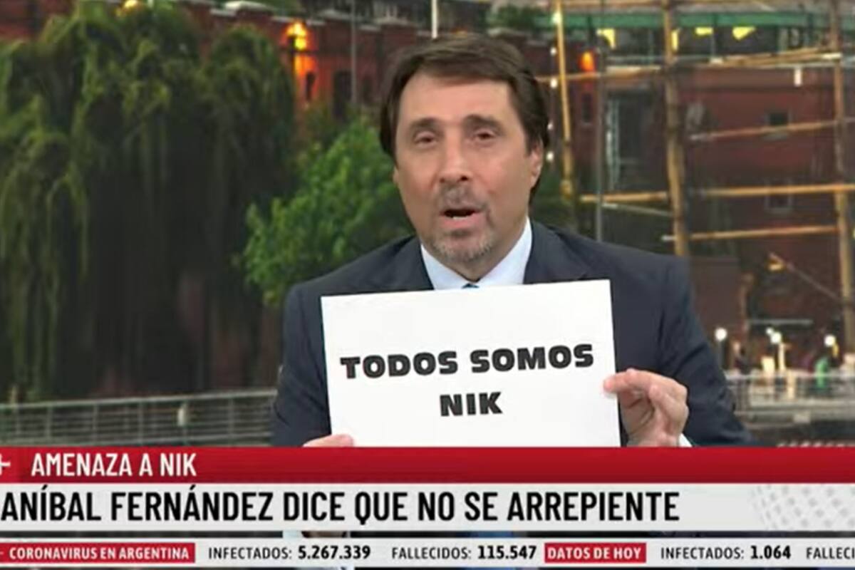 Eduardo Feinmann se solidarizó con Nik tras el agravio de Aníbal Fernández.