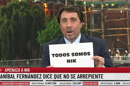 Eduardo Feinmann se solidarizó con Nik tras el agravio de Aníbal Fernández.
