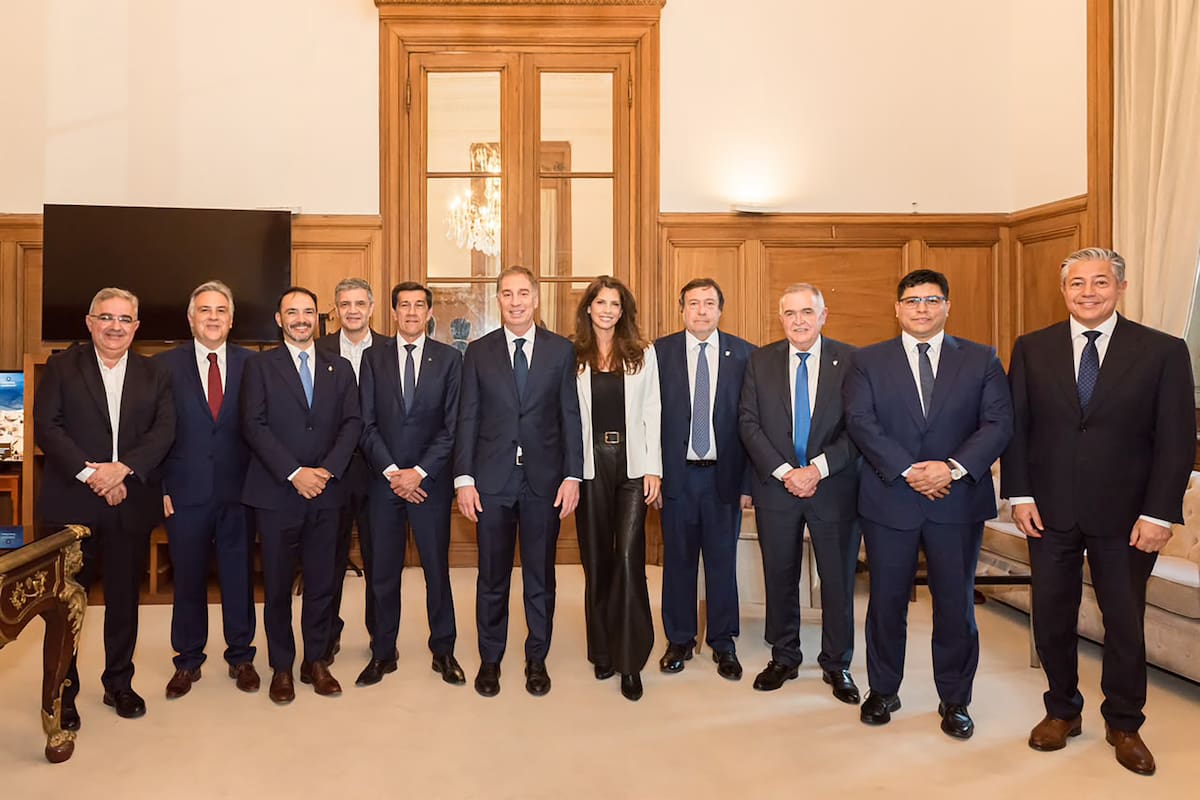 Eduardo Jalil, Gerardo, Alberto Weretilneck y Claudio Vidal entre otros en Casa de Gobierno