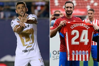 Eduardo Salvio, de Pumas, y Carlos Izquierdoz, de Sporting de Gijón, ya empezaron a festejar en sus nuevos clubes después de dejar Boca