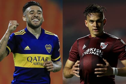 Eduardo Salvio y Rafael Borré, dos de las figuras del momento en Boca y River en la Copa