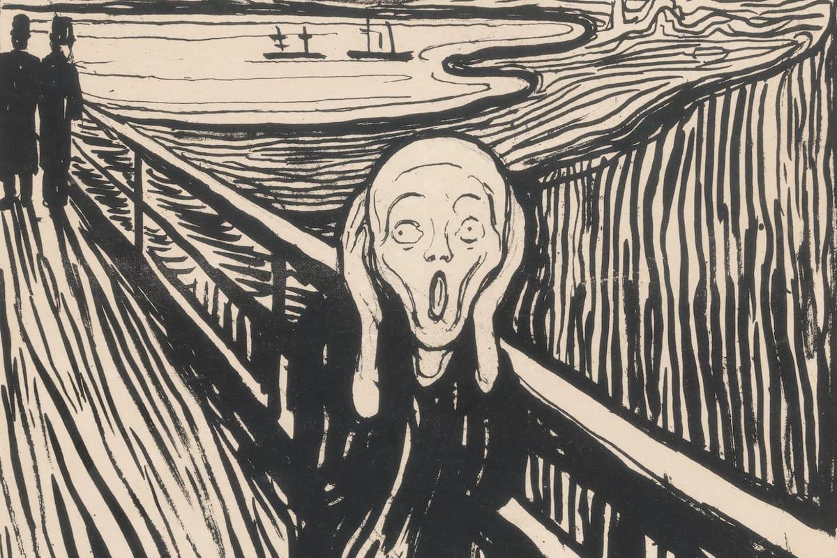 Edvard Munch, The Scream, detalle de litografia, 1895. The Munch Museum