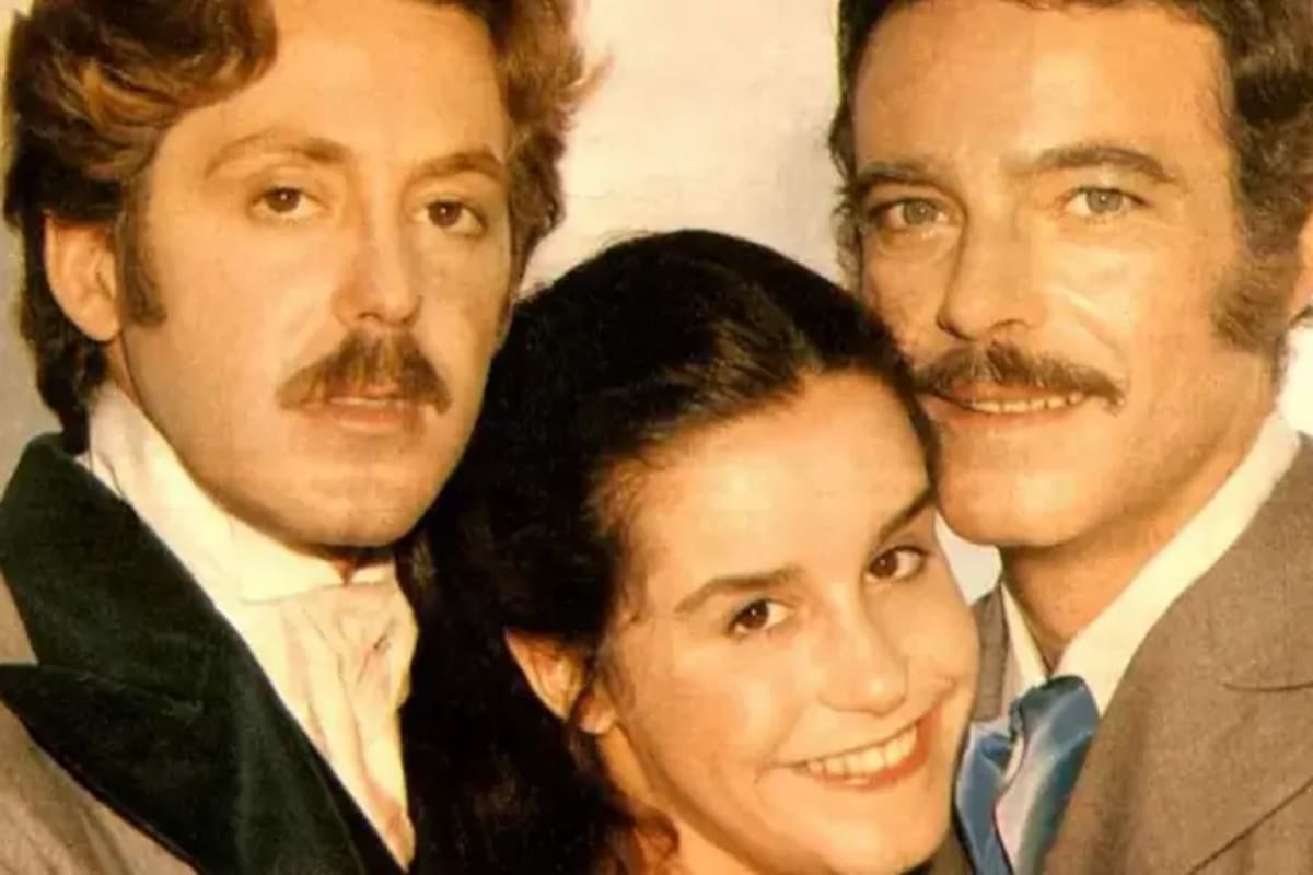 Edwin Luisi, Lucélia Santos y Rubens de Falco, el triángulo amoroso de la telenovela "La esclava Isaura"