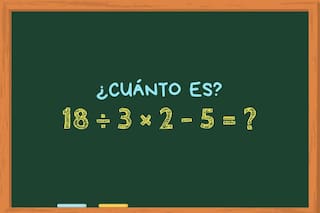 ¿Cuánto es 18 ÷ 3 × 2 - 5? El cálculo matemático que el 90% no logra resolver en diez segundos